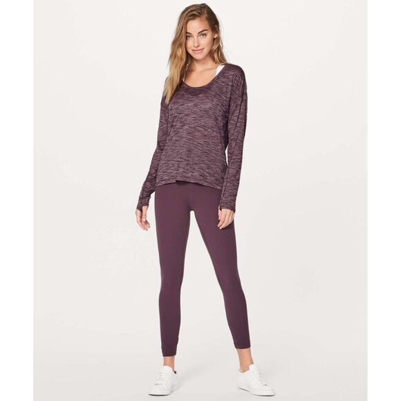 Lululemon Tops - Lululemon Meant To Move Long Sleeve in Heathered Black Cherry Size 8